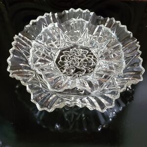 (2pc)+ 11" & 7" Federal Glass Co. "Pioneer Clear" Crimped Bowls